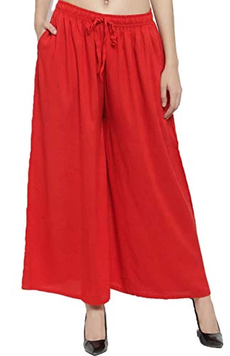 Image of TNQ Full Flared Cotton Palazzo Pants || Gold Print Printed Sharara Garara || Ethnic Or Casual Wear
