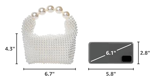 Bolso de mano para mujer con perlas y cuentas artesanales miniatura 3