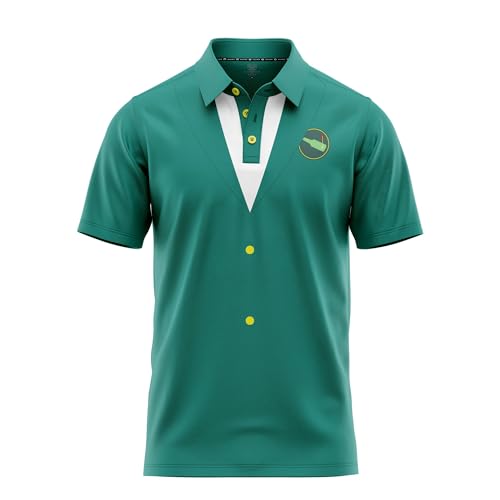 Funny Parody Golf Polo Shirt Fun Movie Performance Quick Dry UPF Sun Protection Moisture Wicking Casual Wear Shocker Golf (US Alpha 3X-Large Masters Regular Green Jacket)