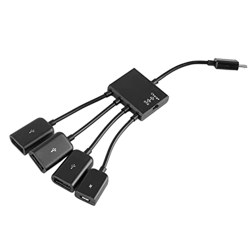 Leapiture Câble hôte Micro USB vers 2X Type A Double USB Femelle Adaptateur OTG Convertisseur Hub Chargeur d'alimentation Câble hôte Lecteur de Carte Convertisseur