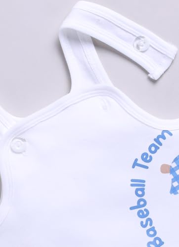 Image of Smart Baby Dungaree Set for Baby Girls | Cotton Romper with T-Shirt | Soft & Breathable Fabric | Cute Embroidery | Snap Button Closure for Easy Diaper Change