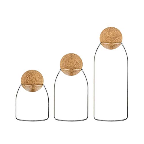 3 Pcs Set Glass Jar Coffee Canister with Airtight Seal Wood Lid Ball Clear Candy Jar Mason Jars Food Storage Canister for Serving Coffee Tea Spice Sugar Salt