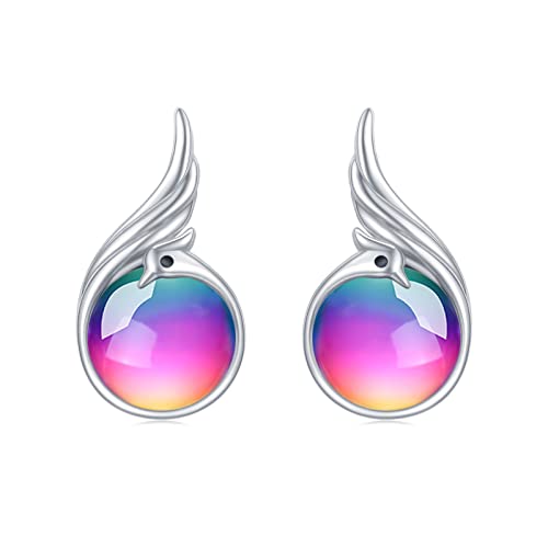 Phönix - Pendientes de plata de ley 925, color cristal, hipoalergénicos, joyas fénix, regalo para mujeres, niñas, niñas y niños Cover