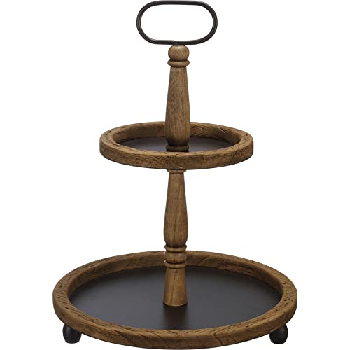Primitives-by-Kathy-Tiered-Serving-Tray-Two-Tiered-Round-Dark Primitives by Kathy Tiered Serving Tray Two Tiered Round Dark
