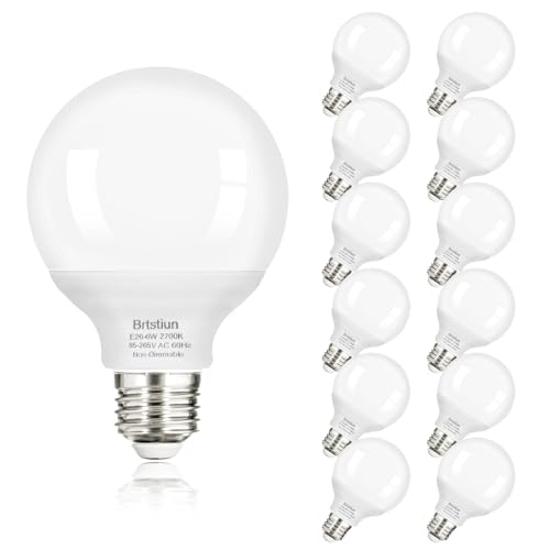 Image of Brtstiun G25 LED Vanity Light Bulbs for Bathroom, Globe Bulb 40W Equivalent