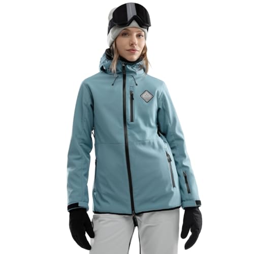SIROKO   Chaqueta Softshell de Nieve para Mujer W2 W Beluga   M   Azul acero