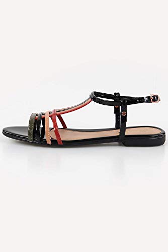 Sandália Chiquiteira Rasteira Tiras Colors Add Preto 38