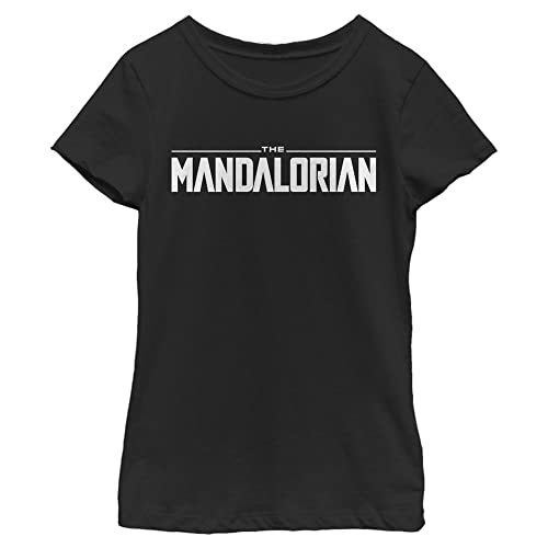 T-shirt Star Wars Mandalorian fille noir taille S en coton imprimé logo noir et blanc