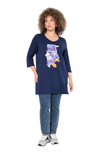 T-shirt long femme col en V masquant les rondeurs et confortable manches 3/4