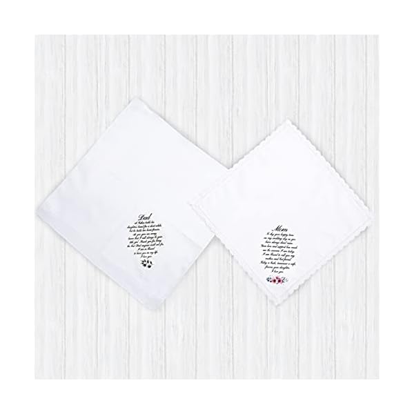 W&F GIFT Mutter und Vater der Braut Geschenke | Hochzeitsgeschenk Taschentuch Set für Eltern der Braut von der Tochter… – Bild 5