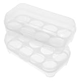 UKCOCO 2 piezas Caja de Almacenamiento para Huevos con Tapa Transparente Resistente Portátil y Apilable para Nevera y Camping de Bandejas Plásticas Organizadoras de Huevos para