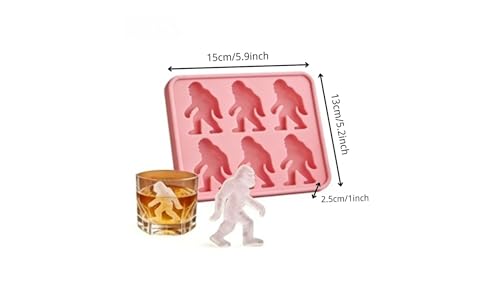 Molde de hielo Bigfoot de silicona rosa 6 cavidades miniatura 2
