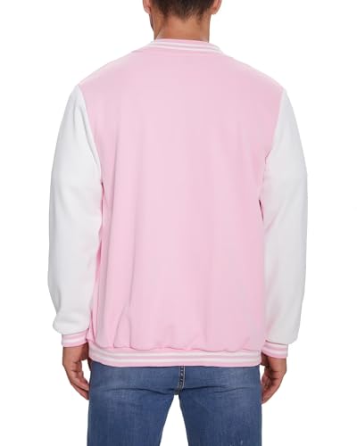 Image of babyhealthy Men's Varsity Jacket Baseball Bomber Jacket Slim Fit Button Down Letterman Jacket Winter Coat