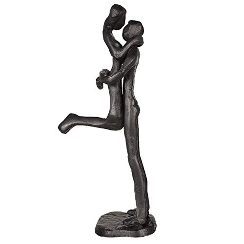 Aoneky Estatua de Pareja de Metal - Figura Decorativa de Parejas Novios Escultura de Hierro, Regalo para San Vanlentín Aniversario de Bodas Navidad, Decoración Romántica Moderna del Hogar Casa Oficina