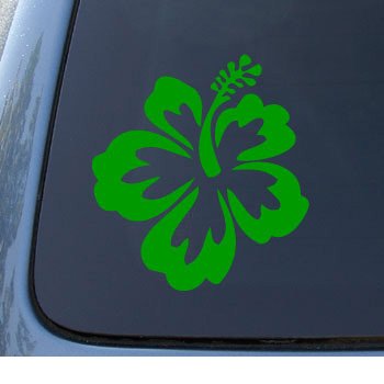 Hibiscus Flower - Hawaiian - Car, Truck, Notebook, Vinyl Decal Sticker #1019 | Vinyl Color: Green
