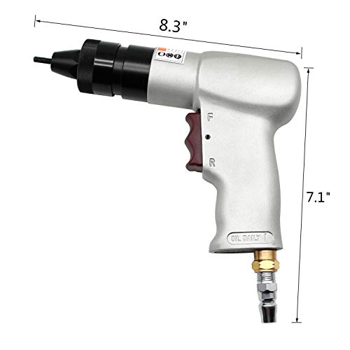SHININGEYES High Speed 1500rpm Air Rivet Nut Gun Pneumatic Riveter Riveting Tool Kit for M5 M6 - Thumbnail 2