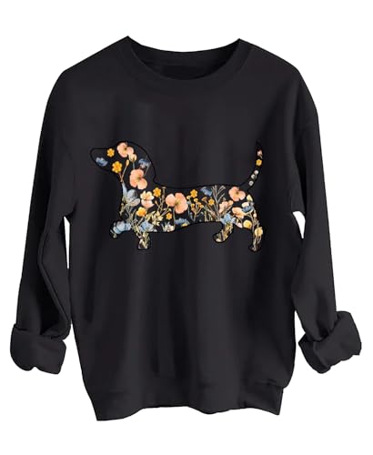 Dachshund Sweatshirt Dachshund Mom Sweatshirt Dog Halloween Hoodie Floral Dog Mom Hoodie