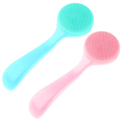 Mabor 2Pcs Silicone Face Brush,Facial Cleansing Scrubber, Soft Skin-Friendly Touch Effective Cleansing Face Wash Brush Exfoliator for Men+Women