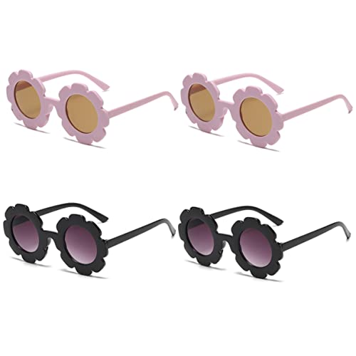 4Pcs Round Flower Sunglasses Eyewear for Boys for Pool Parties Birthdays and Fun Photo Props Lightweight Comfortable Sunglasses