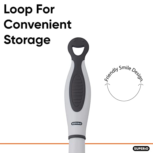 Image of Superio Rubber Squeegee, 2 Pack, Streak Free All Purpose Window Squeegee, Comfort Grip Handle and Hanging Hook (Grey, 10 Inch- 2 Pack)
