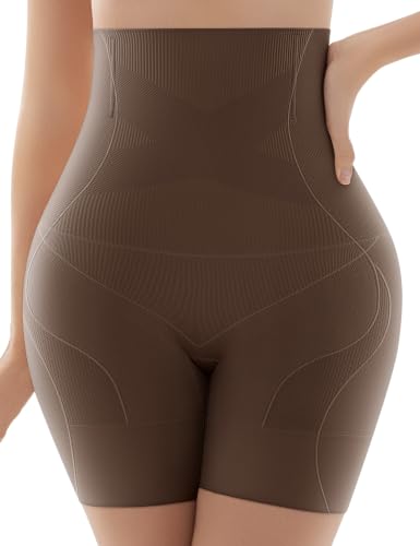 Image of KLVEE Shapewear Tummy Control Shorts, High Waisted Butt Lifting Body Shaper | 4 Steel Bones Anti-Roll, Double Cross Bands Tummy Flatten, 3D Butt Lift shorts, Breathable Underwear, for Dresses, Jeans