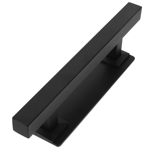 jojofuny カーボンスチール製滑動ドア把手 ブラックマット仕上げ 耐久性ガレージ 納屋 木製ゲート用 厚ドア対応 簡単ネジ固定で設置可能