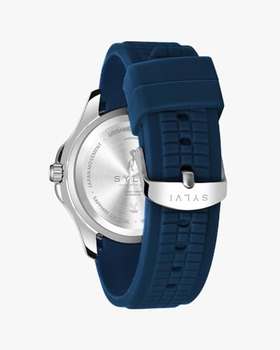 Image of Sylvi Urbanic Men's Analog Watch with Date Display, Silicone Strap, Water Resistant