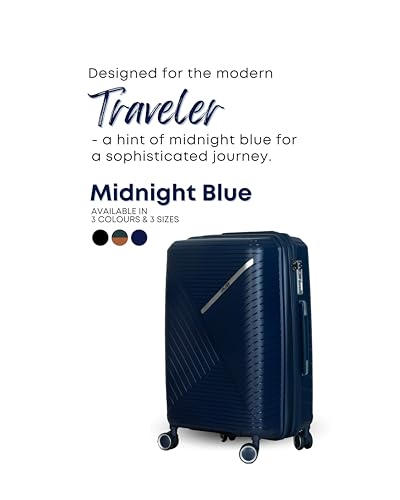 Image of CRUISE Midnight Blue Trolley Bags Multi Set Offer | Hard Shell Expandable Suitcases | Cabin and Check-in Lightweight Luggage Bags for Travel (Set of 1, Midnight Blue, Medium)