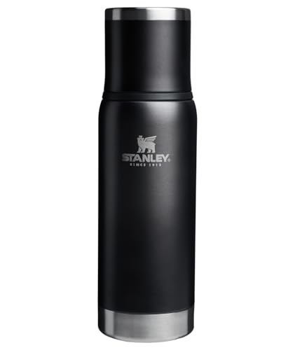 Stanley Adventure-To-Go Vacuum Bottle 16 oz | Wide Mouth with Leakproof Cup Lid | Keep Drinks Hot or Cold | Packable for Travel | Insulated Stainless Steel Thermal Bottle | BPA-Free | Charcoal Glow