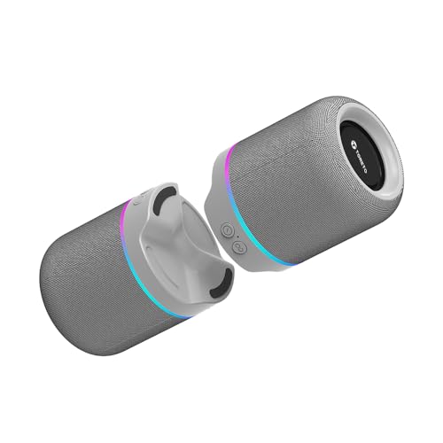 Image of Toreto Twin Magno Magnetic Wireless Bluetooth Speaker 16W | Detachable Dual Speakers, RGB Lights, 6H Playtime, TWS Stereo Mode, Type-C Charging| Portable Wireless Speaker (Grey)