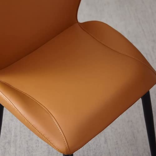 Sillas de Comedor Modernas, sillas de Comedor tapizadas, Juego de 2 sillas de Comedor, Asiento ergonómico de Cuero con Patas de Silla de Metal de Acero al Carbono para restaurantes