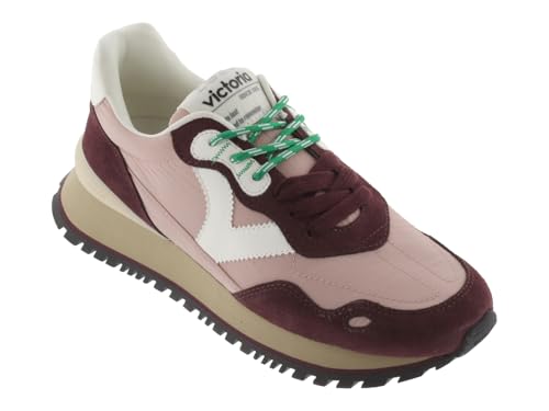 Baskets basses Victoria Viento en nylon et croûte de cuir pour femme