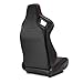 ModifyStreet Pair of All Black PVC + Red Snake Pattern & Rear Carbon Fiber Style leather Reclinable Racing Seats W/Silders