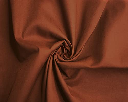 Needleberry Polycotton Fabric - Metre x 112cm - 80% Polyester 20% Cotton - Lightweight Durable Material for Sewing, Crafts & Dressmaking (Brown, 3 Meters)