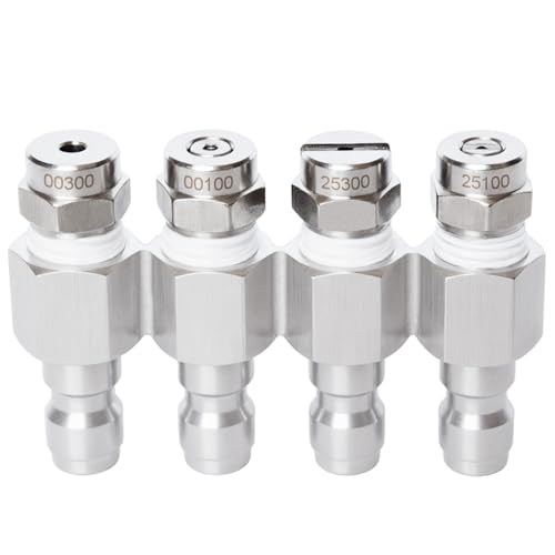 VERIWIS 4-in-1 Pressure Washer Nozzle 2-3 GPM, 4 Way Adjustable Rod Spray Soft Wash Nozzle Tip Holder 1/4
