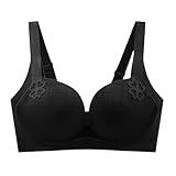 MOONBADI BH Schwarz BH Damen Ohne Bügel V Ausschnitt Bralette Minimizer BHS Atmungsaktiver Und Ultrakomfortabler T Shirt büstenhebe Damen 85E
