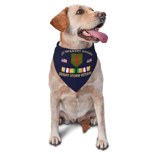 1st Infantry Division Desert Storm Veteran Dog Scarf Pet Bandana Cat Pet Bibs