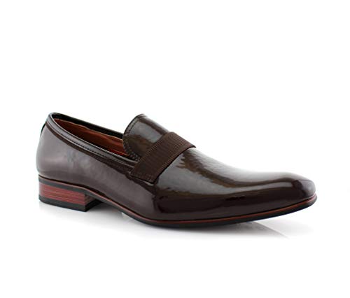 Image of Ferro Aldo Men's Classic Penny Loafers & Slip-On Dress Shoes | Woven, Floral, and Plaid Styles |