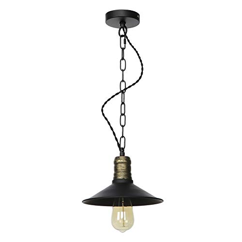 Suspension industrielle noire E26 E27 pour luminaire de cuisine et déco loft