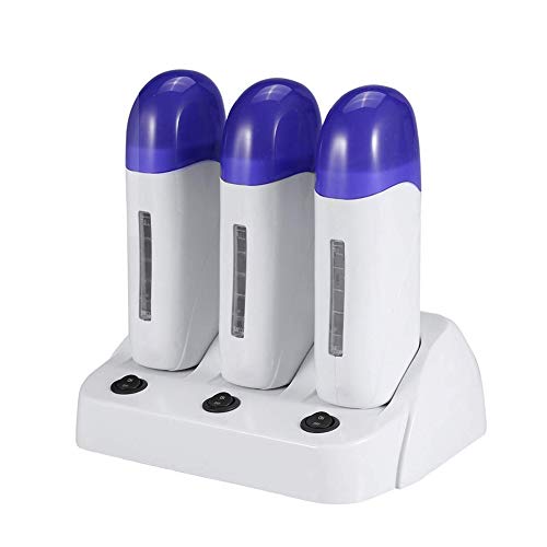 Nynelly Triple - Calentador de cera para depilación profesional roll on dispositivo, cartuchos de cera depilación