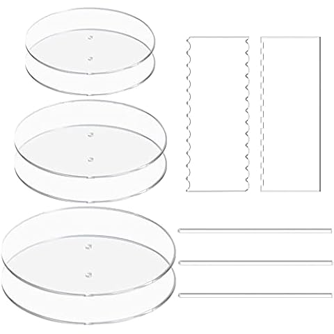 NICAVKIT 11Pcs Tortenplatte Set, Kuchenbasis Runde Kuchenplatten aus Acryl Cover
