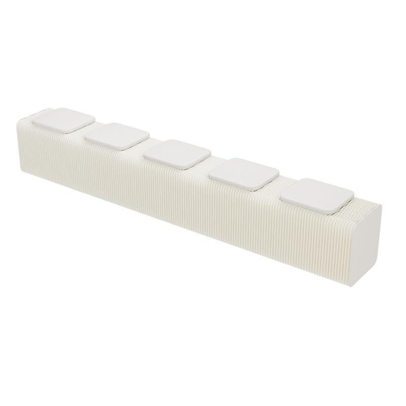 Stool Foldable, Sleek Indoor Decor, White Collapsible Stool with Honeycomb Structure, Supports Heavy Weight, Fit for Bedroom, Living Room and Dining Room(Square Seat Cushion, 98.4" x 14.2" x 15.12")