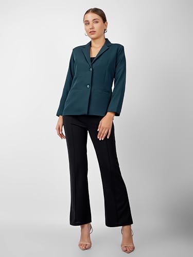 Image of modny Women's Formal Cotton Blazer | Single-Breasted, Button Closure, Long Sleeves Blazer for Girls | Professional Outfit for Office & Meetings