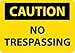 NGA19AB - Trespassing and Property Signs.040 Alum, NMC - Material : .040 Alum - Each