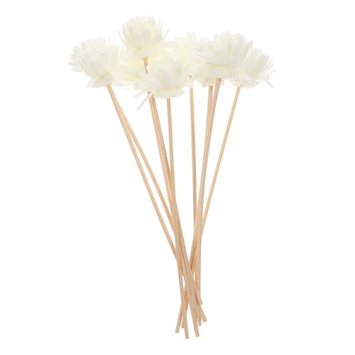 AOKWAWALIY 10pcs White Reed Diffuser Flower Reed Diffuser Sticks Diffuser Flower Sticks Home Diffusers Chrysanthemum Aroma Diffuser Reeds Diffusers for Home Aromatic Essential Oil Bamboo