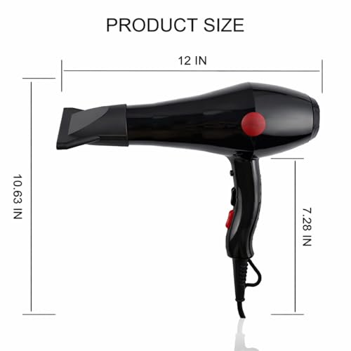 Image of 2000W Professional for Women & Men - Hot & Cold Air Blow Dryer with 3 Heat & 2 Speed Settings, Salon Styling Dryer with Concentrator Nozzle, Fast Dry Lightweight