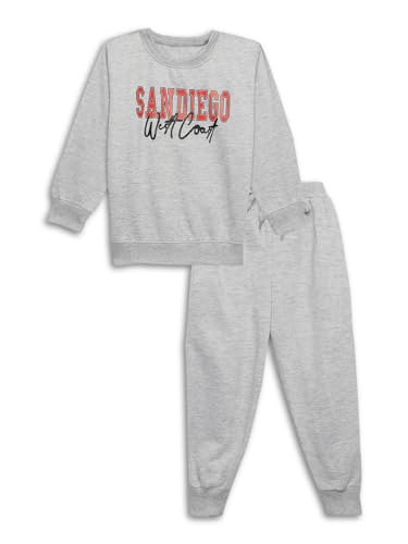 Image of Mack Jonney Printed Round Neck Cotton Fleece Tracksuit Co-Ord Set for Kids-MACK38380
