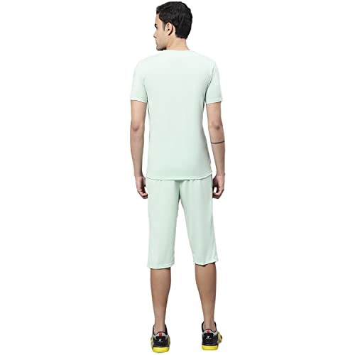 Image of Mack Jonney Cotton Solid Co-ord Set Tracksuit For Men (Pack of 2)-L.GRN T D13 BLU T D10 04-P