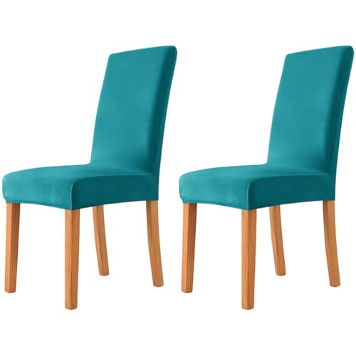 SZJIAHTM 2 Pcs Large Velvet Dining Room Parson Chair Covers Elastic Stretchable High Back Chair Slipcovers for Kitchen Wedding Banquet Decor