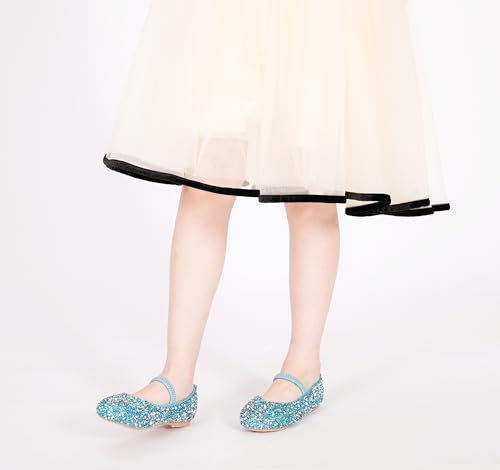 Gojerp Girls Classic Slip On Mary Jane Ballet Flats Glitter Wedding Party Bridesmaids Flower Girl Princess Dress Shoes For Kid Toddler thumb #1